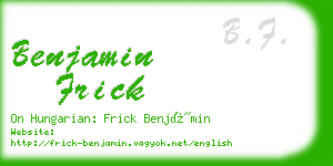 benjamin frick business card